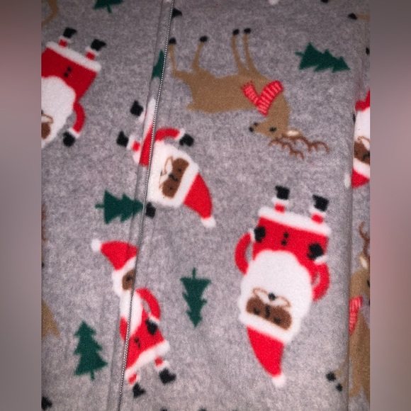 Carter’s just one you African-American Santa fleece footed pajamas Holiday Set - Picture 4 of 13